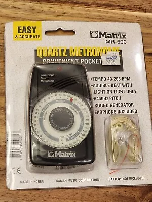 Matrix MR-500 Compact Quartz Metronome With Earphone New Factory Sealed • $26.99