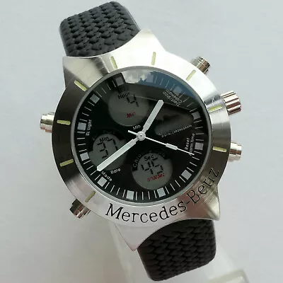 Mercedes Benz LCD Ana-Digi Digital Alarm Sport Car Accessory Chronograph Watch • $228.65