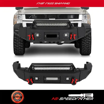 New Steel Front Bumper With Winch Plate Fits 2007-2010 Chevy Silverado 2500/3500 • $776.07