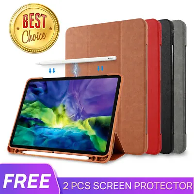 $22.95 • Buy For IPad Pro 9.7 10.5 11 12.9 2022 Leather Case Cover Pencil Charging Pen Holder