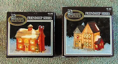 NEW Dickens Collectables Friendship Series Lighted Christmas House PORCELAIN • $32.95