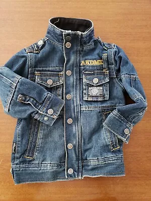 Kids Denim Jean Jacket Sz 4 Michael Jackson Vibe Military Cargo Akademiks Adks • $15.99