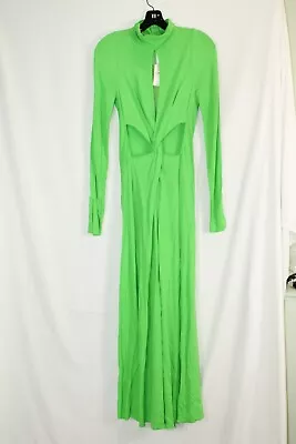 Victoria Beckham Womens Green Cut-out Turtleneck Maxi Dress #2 $1290 • $174.99