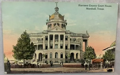 Antique Postcard Harrison County Court House Marshall Texas Horse Buggy C1910 • $8.46