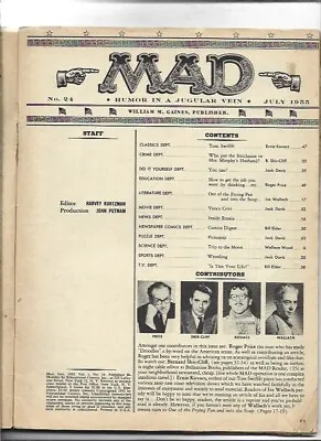 Mad Magazine #24  Poor  1956 Ec (no Cover) • $18.74
