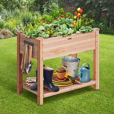 VEVOR Wooden Raised Garden Bed Planter Box 33.9x18.1x30  Flower Vegetable Herb • $75.99