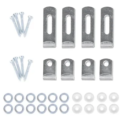 MIRROR HANGING BRACKET 8 Large Picture Kit Screws Fitting Wall Anchor Clip Set • £6.39