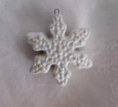 Vintage Small Ceramic Snowflake Ornament • $7