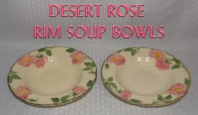 VINTAGE Franciscan DESERT ROSE ~2 PIECE RIM SOUP BOWLS~ California U.S.A. #3 • $25