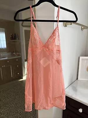 NWT La Perla Primula Modal & Lace Coral Babydoll Chemise Nightgown • $99.99