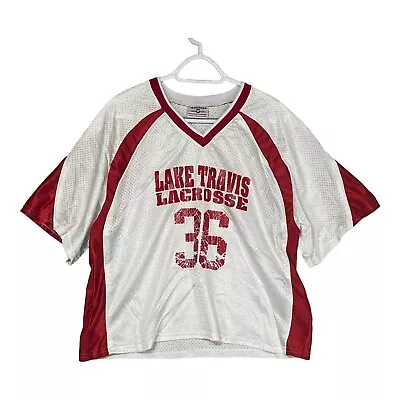 Vintage Lacrosse Men's Jersey White Large Teamwork USA High School FLAWS • $9.86