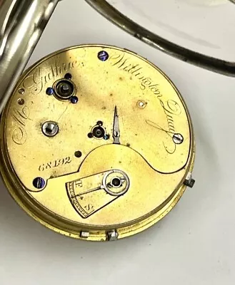 Antique Silver Fusee Pocket Watch Stop Seconds Ticks -Stops Spares Or Repair • $5.23