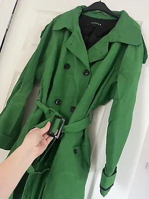 Jaeger Green Trench Coat Midi Lenght S/M Size Uk • £40