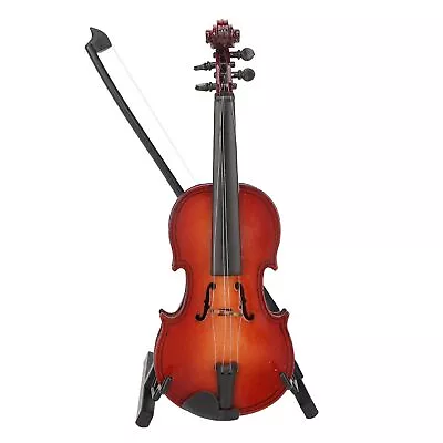 Miniature Violin Wooden Handicraft Decoration Musical Instrument Dollhouse BX5 • $14.01