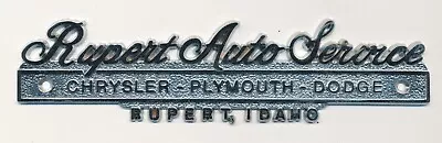 Mopar Rupert Auto Service Chrysler Plymouth Dodge Idaho Car Dealer Emblem Badge • $20