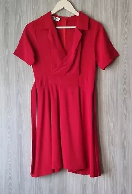 Miu Miu Women Size UK L Red Top-Wrap Pleated Bottom Dress. • £140