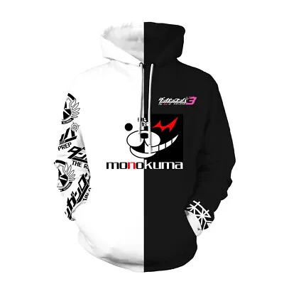 $24.99 • Buy Anime Danganronpa Monokuma Cosplay Hoodie Unisex Pullover Sweatshirt Coat