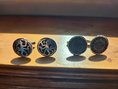 Vintage  Cufflinks  Mexico Sterling Silver 2 Pair • $24