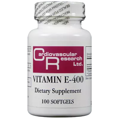 Cardiovascular Research/Ecological Formulas Vitamin E-400 400 IU 100 Softgels • $10.20