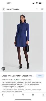 $300 • Buy SCANLAN THEODORE Crepe Knit Dress Royal Blue BRAND NEW WITH TAGS Size Medium