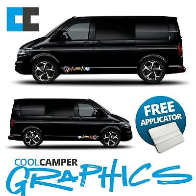 Vw Volkswagen T4 T5 T6 Camper Paint Special Edition Side Heartbeat Graphic Decal • £37.40