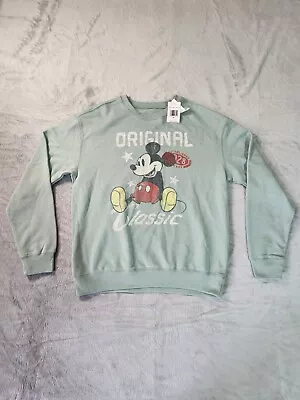 Disney Mickey Mouse Sweat Shirt Women's Meduim Mint Green  Original Classic  NWT • $11.19