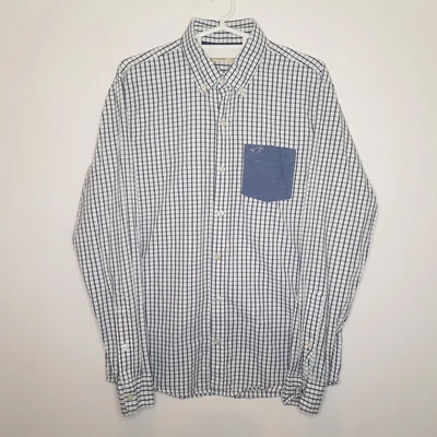 £9.50 • Buy Hollister Men's White Long Sleeve Checked Shirt Size Medium