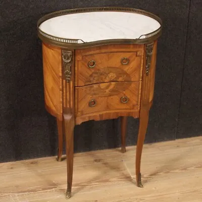 Nightstand Furniture French Bedside Table Marble Top Napoleon III 20th Century • $3350