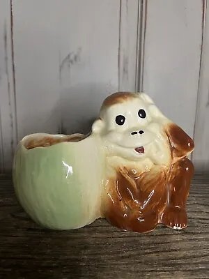 Vintage Planter Monkey With Plant Holder MCM Pottery Ceramics • $10