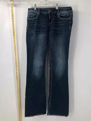 Miss Me Womens Blue Medium Wash Coin Pocket Denim Bootcut Jeans Size 30 • $9.99