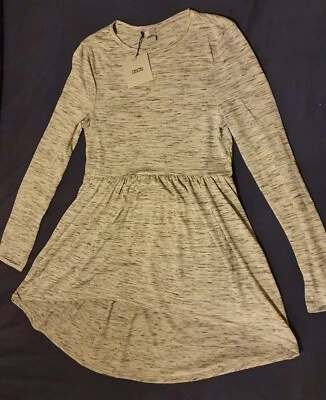 £6 • Buy ASOS Grey Marl Lightweight Long Sleeve Tunic Dress Asymmetric Hem UK10 NWT