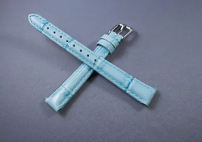 12mm Light Teal Green Genuine Leather Interchangeable Watch Band Strap • $13.25