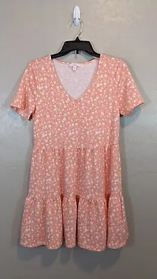 Como Vintage Womens Size Small Orange White Floral V-Neck Dress • $2.99