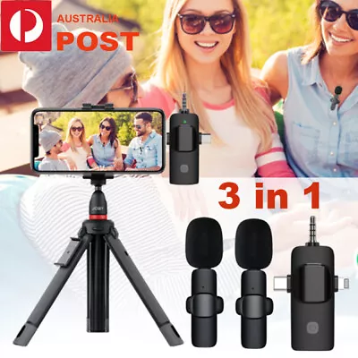 Dual Wireless Microphone Lavalier Microphone For Android Iphone Camera Vlog Live • $26.99