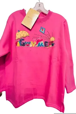 Quacker Factory NWT Pink Small “summer” Sweatshirt • $20.30