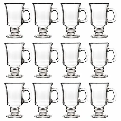 Irish Coffee Glasses Set Of 6 Irish Coffee Mugs 240ml Hot Chocolate Beverage • £14.97