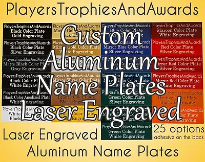 Engraved Name Plate ALUMINUM Custom Laser Engraving CHOICE Of Size Proof Inc PTA • $6.49