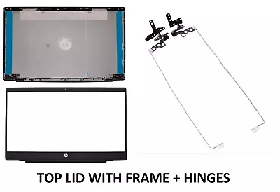 New LCD Back Cover With Frame + Hinges Grey For HP Pavilion  15-CW1507SA Laptop • £64.98