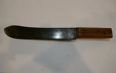 $15.95 • Buy Vintage 13 In OLD Home Made   Carbon Steel Butcher  Knife Wood Handles