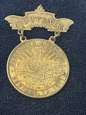 Vintage 1907 Jamestown Exposition Souvenir Medal/Pin Norfolk VA 🇺🇸 • $19.99