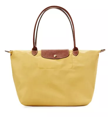 NWT LONGCHAMP Le Pliage Large Nylon Shoulder Tote 1899089 CURRY Yellow AUTHENTIC • $155