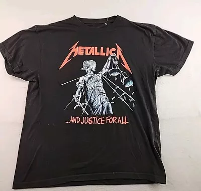 Metallica And Justice For All Graphics T-shirt Mens Large Black • $12.59