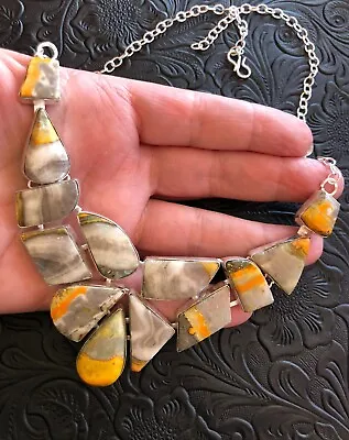 Old Southwest Bumble Bee Jasper Cluster Necklace 18”  925  54 Grams • $46