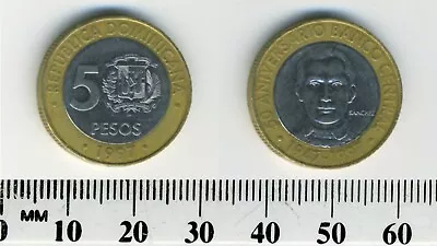 Dominican Republic 1997 - 5 Pesos Bi-Metallic Coin - 50th Ann. Of Central Bank • $1