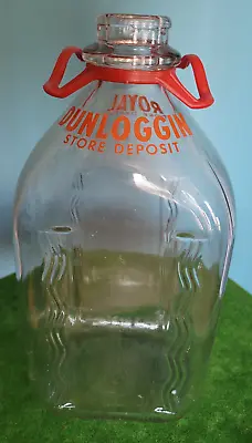 Milk Bottle: Royal Dunloggin Dairy/ Baltimore MD/ Half-Gallon/ Clear Glass • $15.50