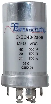CE Manufacturing Multisection Mallory FP Can Capacitor 40/20/20µf @ 500VDC • $52.39