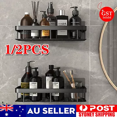 1/2PCS Rack Kitchen Shower Shelf Organiser Storage Bathroom Caddy Self Adhesive • $21.99