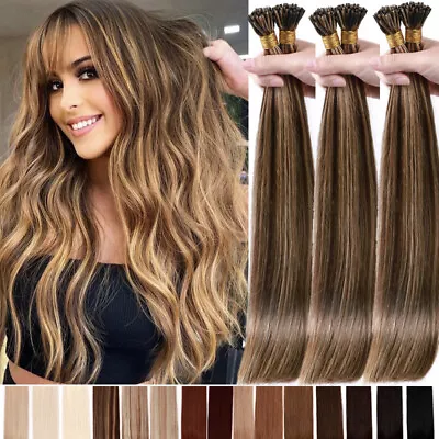 100G+ Micro Ring Nano I TIP Pre Bonded Stick Remy Human Hair Extensions Balayage • $28.15