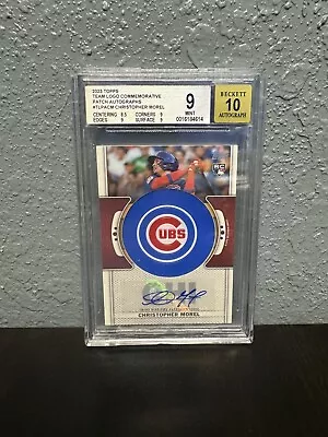 2023 Christopher Morel Topps Team Logo Patch Autograph /25 RC Cubs BGS 9 Auto 10 • $59