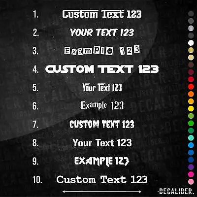 £5.99 • Buy Custom Text Various Style Sticker Decal - Many Colours Sizes - Personalised Car